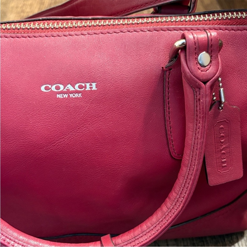 Coach Molly Red Leather Satchel Crossbody Bag Tassel 2012 - Picture 2 of 11